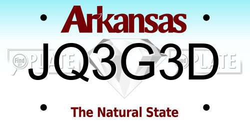 JQ3G3D Arkansas License Plate
