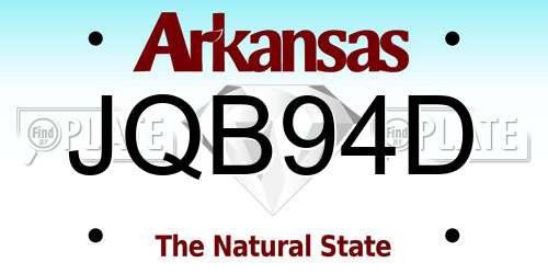 JQB94D Arkansas License Plate