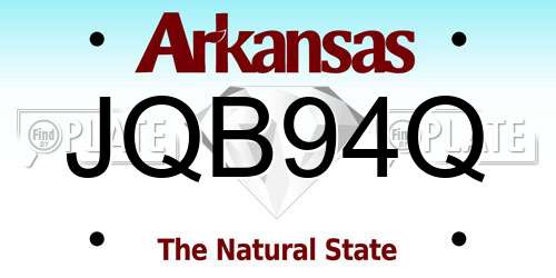 JQB94Q Arkansas License Plate