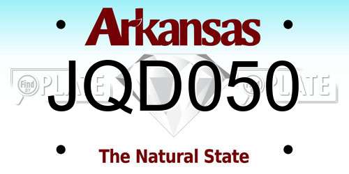 JQD050 Arkansas License Plate