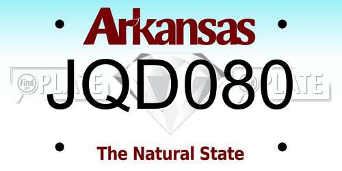 JQD080 Arkansas License Plate