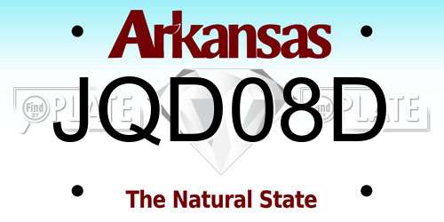 JQD08D Arkansas License Plate