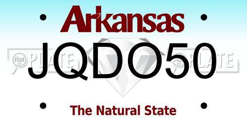 JQDO50 Arkansas License Plate