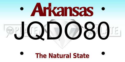 JQDO80 Arkansas License Plate
