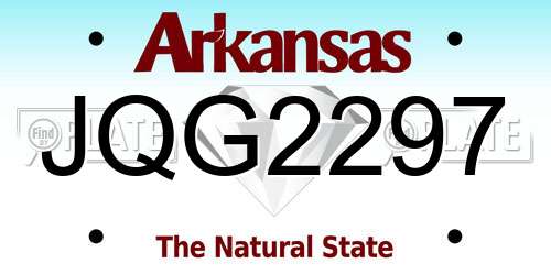 JQG2297 Arkansas License Plate
