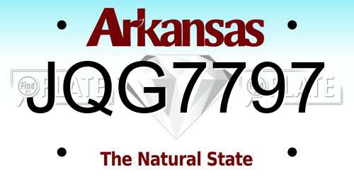 JQG7797 Arkansas License Plate
