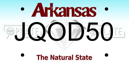 JQOD50 Arkansas License Plate