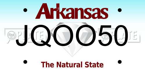 JQOO50 Arkansas License Plate