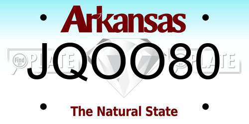 JQOO80 Arkansas License Plate