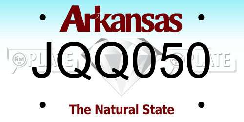 JQQ050 Arkansas License Plate