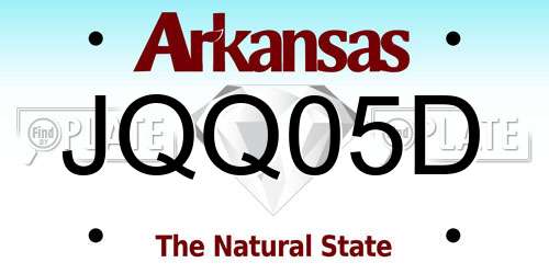 JQQ05D Arkansas License Plate