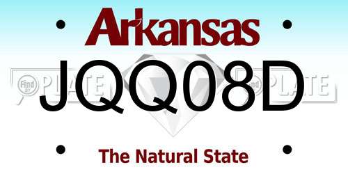 JQQ08D Arkansas License Plate