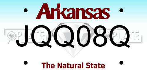 JQQ08Q Arkansas License Plate