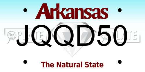 JQQD50 Arkansas License Plate