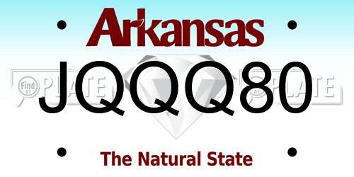 JQQQ80 Arkansas License Plate