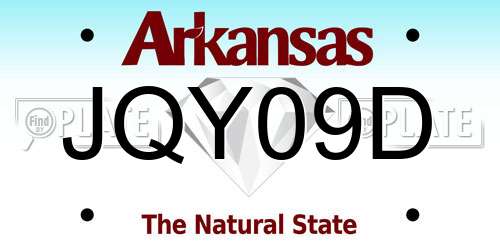 JQY09D Arkansas License Plate