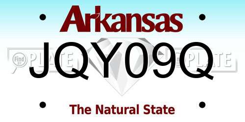 JQY09Q Arkansas License Plate