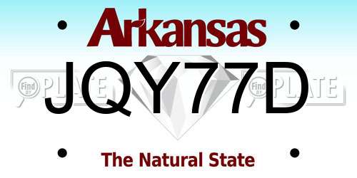 JQY77D Arkansas License Plate