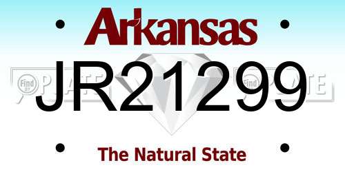 JR21299 Arkansas License Plate