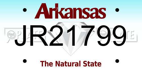 JR21799 Arkansas License Plate