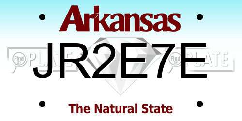 JR2E7E Arkansas License Plate
