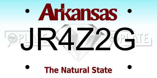 JR4Z2G Arkansas License Plate