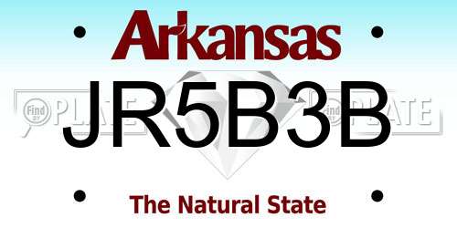JR5B3B Arkansas License Plate
