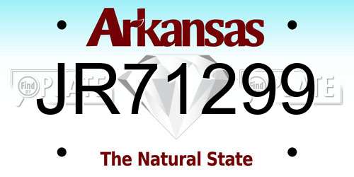 JR71299 Arkansas License Plate