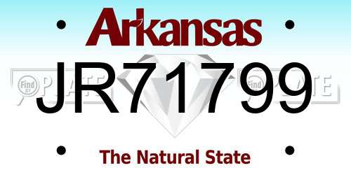 JR71799 Arkansas License Plate