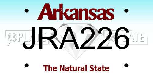 JRA226 Arkansas License Plate