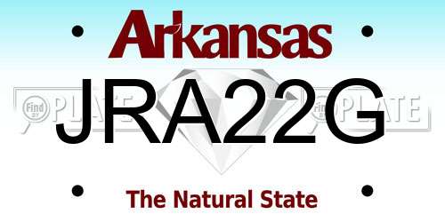 JRA22G Arkansas License Plate