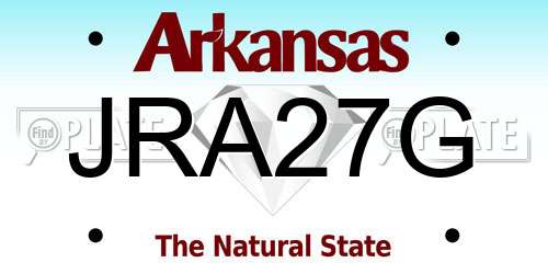 JRA27G Arkansas License Plate