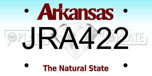 JRA422 Arkansas License Plate