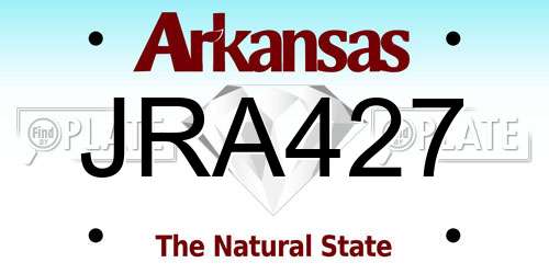 JRA427 Arkansas License Plate