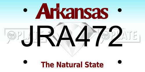 JRA472 Arkansas License Plate