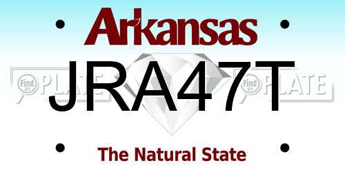 JRA47T Arkansas License Plate