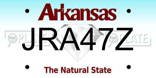 JRA47Z Arkansas License Plate