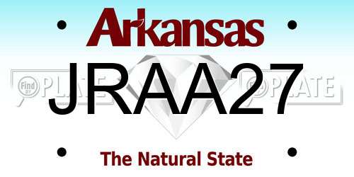 JRAA27 Arkansas License Plate
