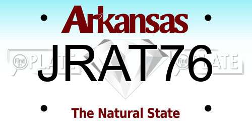JRAT76 Arkansas License Plate