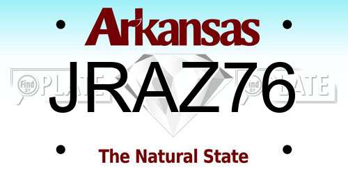 JRAZ76 Arkansas License Plate