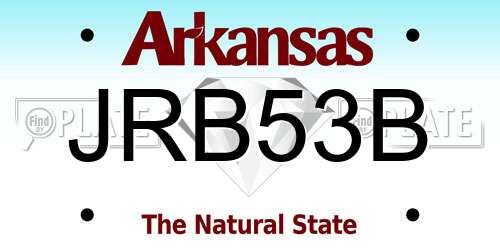 JRB53B Arkansas License Plate