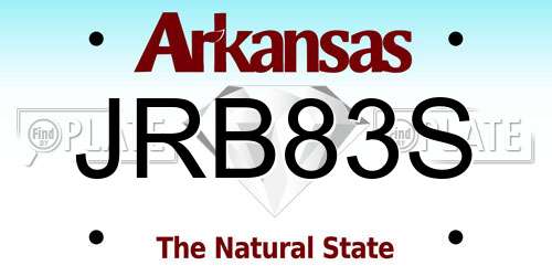 JRB83S Arkansas License Plate