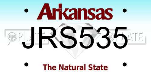 JRS535 Arkansas License Plate