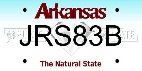 JRS83B Arkansas License Plate