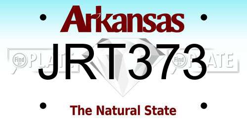 JRT373 Arkansas License Plate