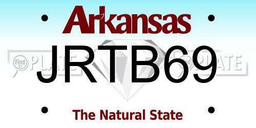 JRTB69 Arkansas License Plate