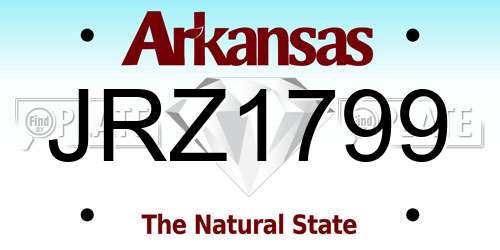JRZ1799 Arkansas License Plate