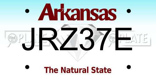 JRZ37E Arkansas License Plate