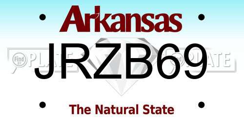 JRZB69 Arkansas License Plate