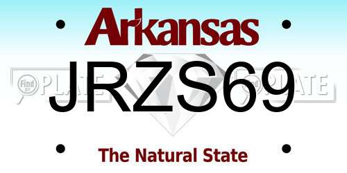 JRZS69 Arkansas License Plate